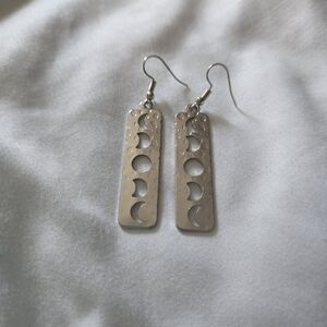 Silver Moon Phase Earrings